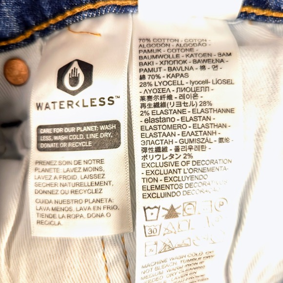 Levi's 511 Premium Jeans Slim‎ Fit Waterless Denim Blue 40x30 - Picture 4 of 9